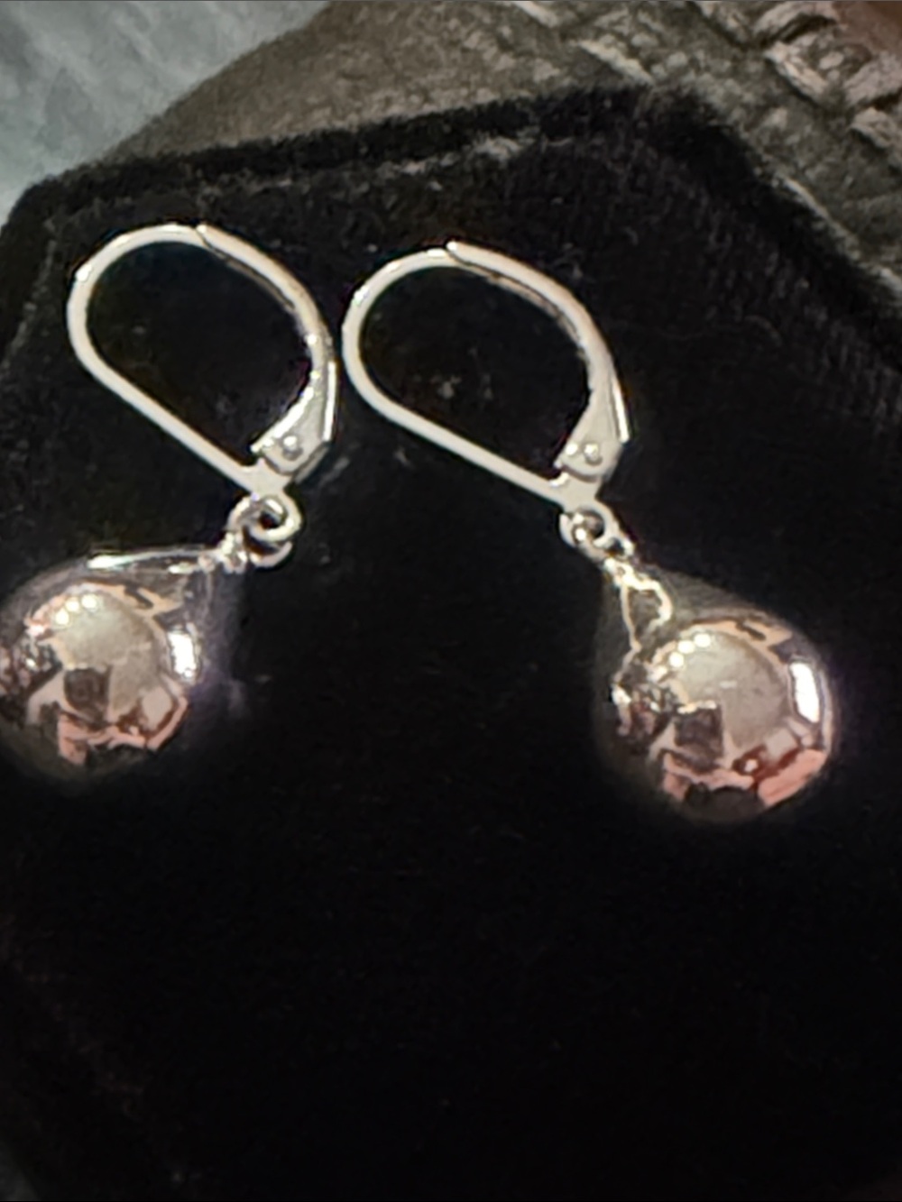 Elegant Silver stamped 925 Dangle Ball Earrings - Women Jewelry